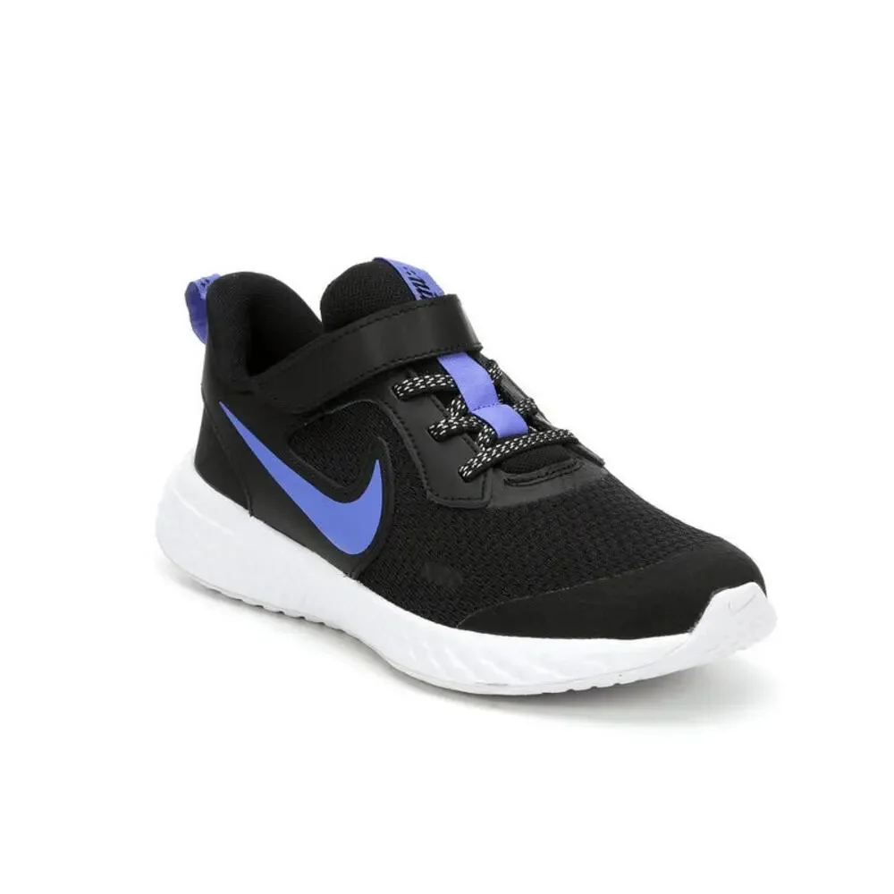 Nike Revolution 5 Kids 10.5 Black Blue Glitter Sneakers CD6839-041